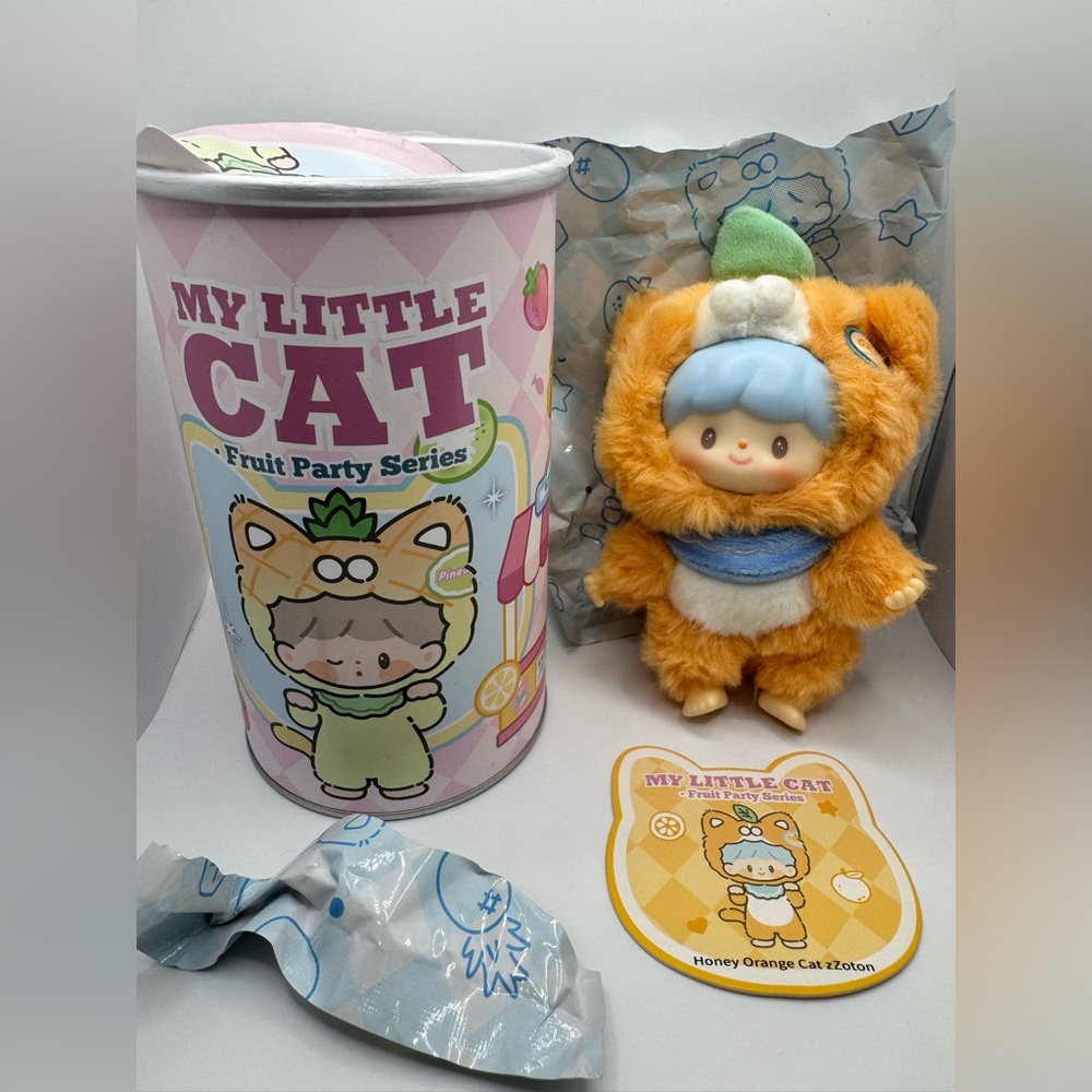 My Little Cat Fruit Party Series Plush Honey Orange Cat zZoton